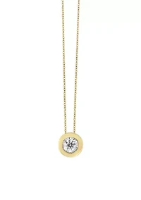 1/5 ct. t.w. Diamond Bezel Illusion Pendant Necklace in 14K Yellow Gold