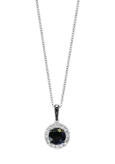 14K White Gold 1.25 ct. t.w. White and Black Diamond Pendant Necklace