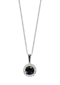 14K White Gold 1.25 ct. t.w. White and Black Diamond Pendant Necklace