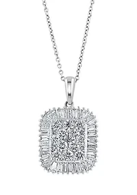 1 ct. t.w. Diamond Pendant Necklace in 14K White Gold 