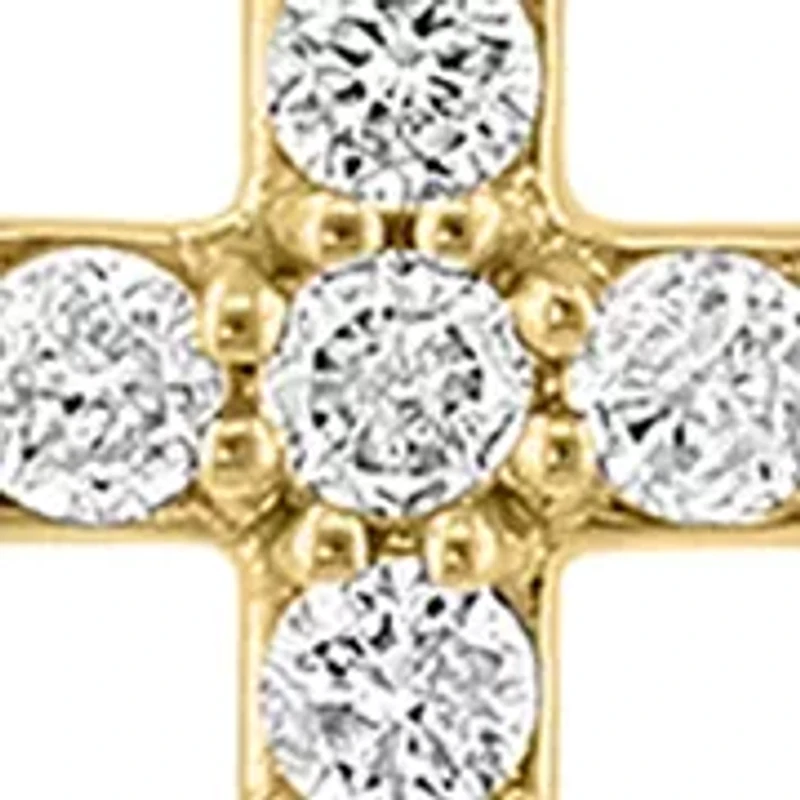 1/4 ct. t.w. Diamond Cross Necklace in 14K Yellow Gold