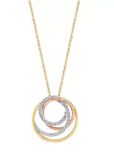 1/4 ct. t.w. Diamond Pendant Necklace in 14K White, Yellow, and Rose Gold
