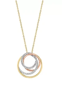 1/4 ct. t.w. Diamond Pendant Necklace in 14K White, Yellow, and Rose Gold