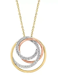 1/4 ct. t.w. Diamond Pendant Necklace in 14K White, Yellow, and Rose Gold