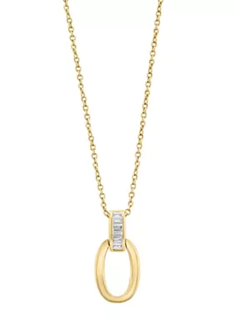 1/10 ct. t.w. Diamond Oval Necklace in 14K Yellow Gold