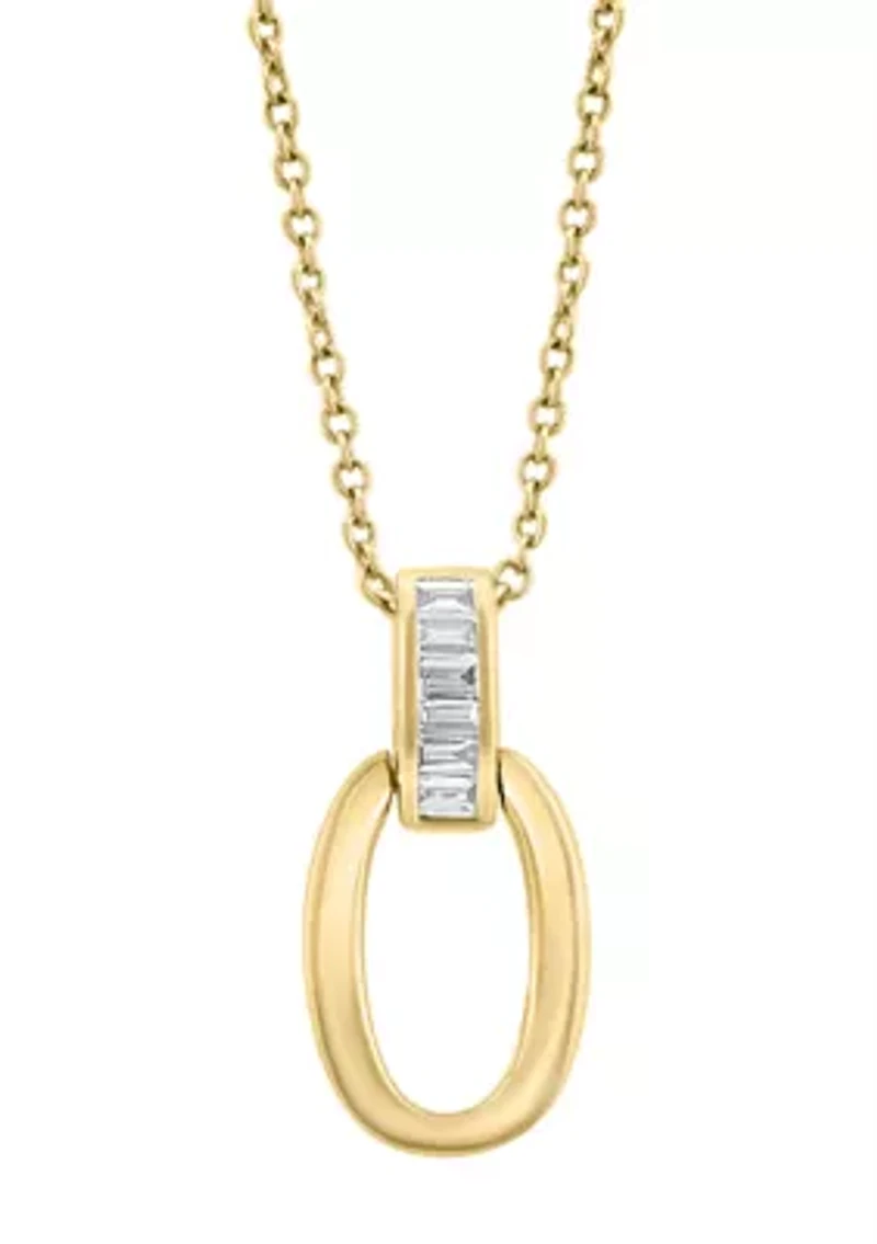 1/10 ct. t.w. Diamond Oval Necklace in 14K Yellow Gold