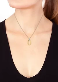 1/10 ct. t.w. Diamond Oval Necklace in 14K Yellow Gold