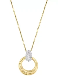14K White Gold and Yellow Gold Diamond Pendant