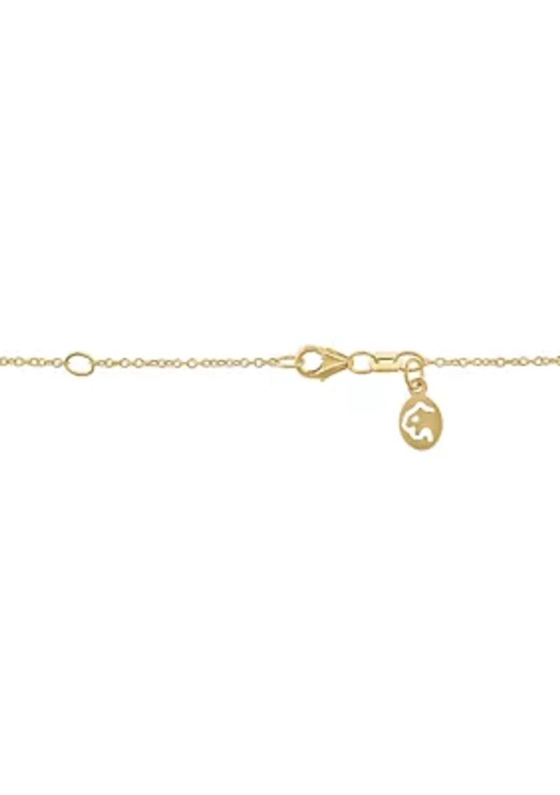 14K White Gold and Yellow Gold Diamond Pendant