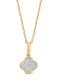 Diamond Pendant Necklace in 14K Gold Plated Sterling Silver 