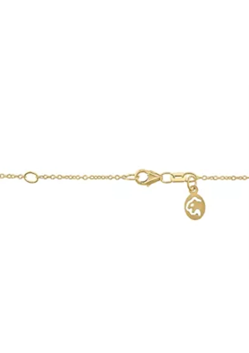 Diamond Pendant Necklace in 14K Gold Plated Sterling Silver 