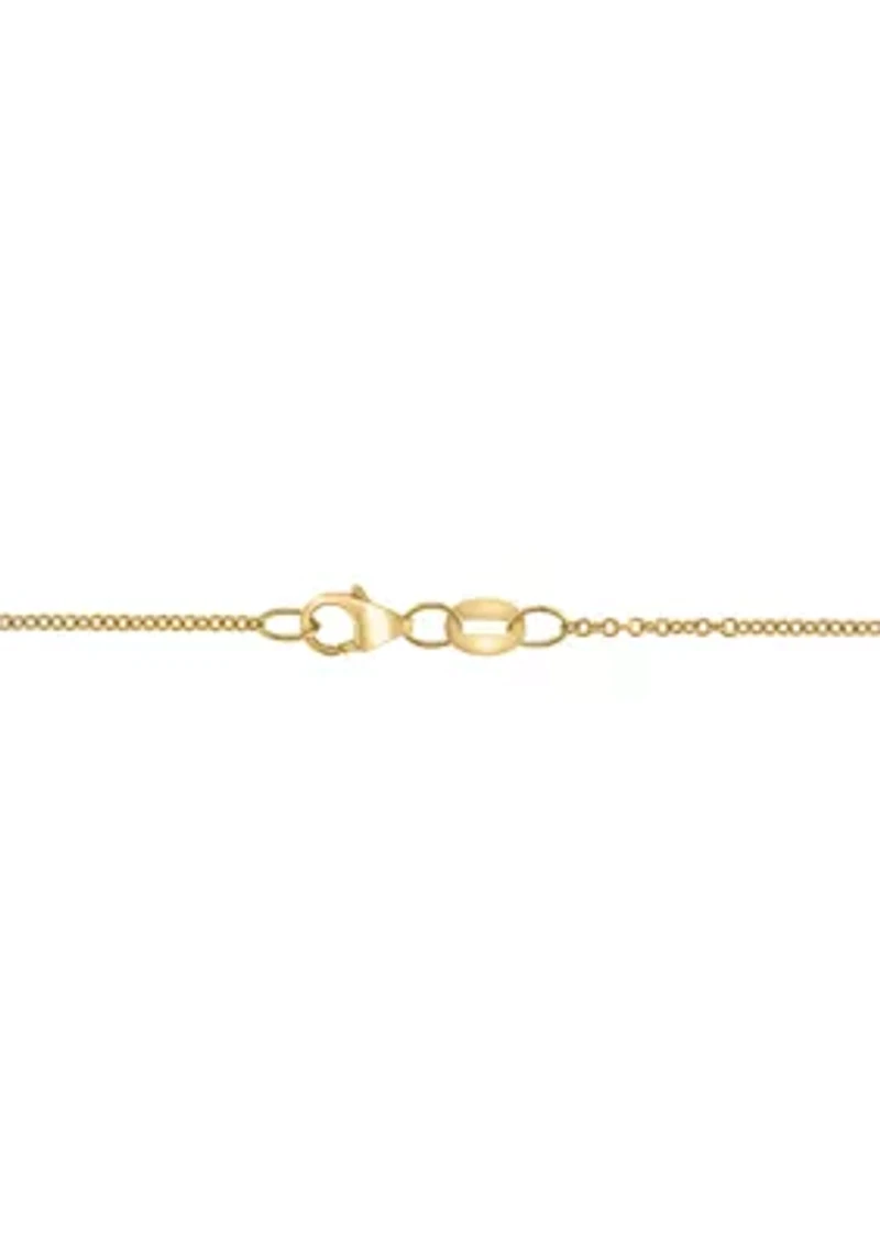 14K Yellow Gold Diamond Pendant Necklace