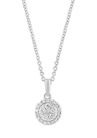 Dimond Pendant Necklace in 14K White Gold