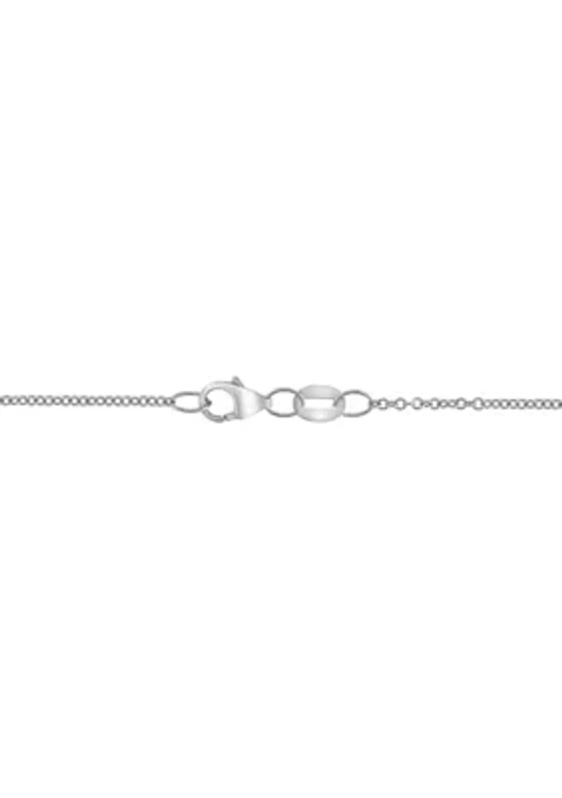  1/10 ct. t.w. Diamond, Natural Sapphire Pendant Necklace in 14K White Gold 