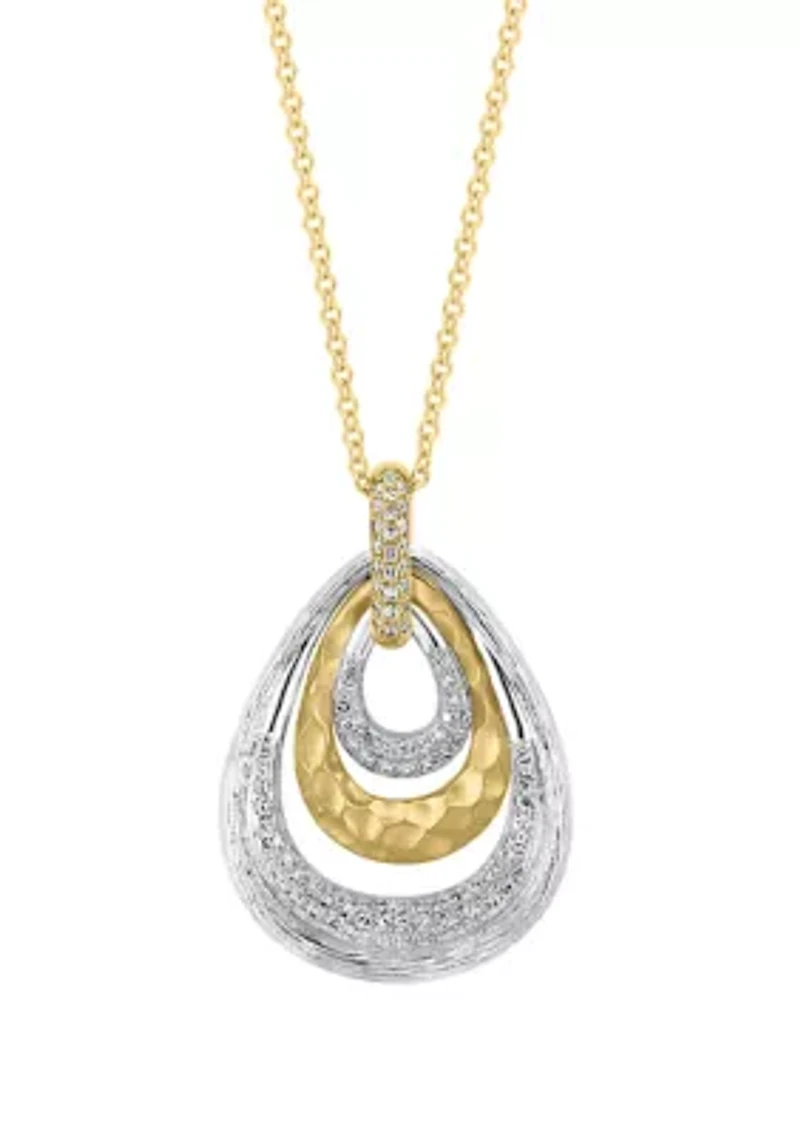 1/3 ct. t.w. Diamond Pendant Necklace in 14K White and Yellow Gold