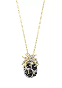 3/8 ct. t.w. Diamond, Black Diamond, Espresso Diamond Pendant Necklace in 14K Yellow Gold