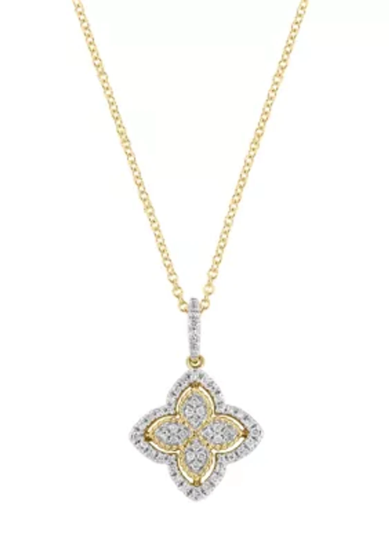Diamond Pendant Necklace in 14K Yellow Gold