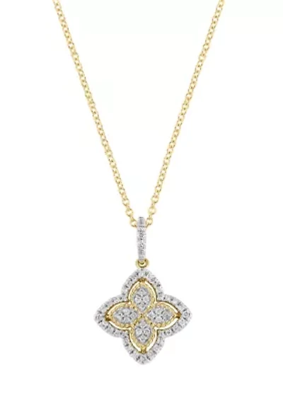 Diamond Pendant Necklace in 14K Yellow Gold