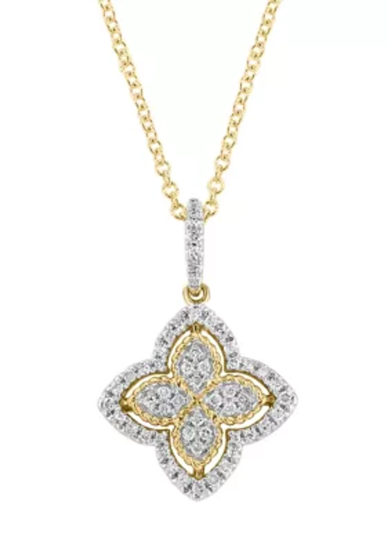 Diamond Pendant Necklace in 14K Yellow Gold