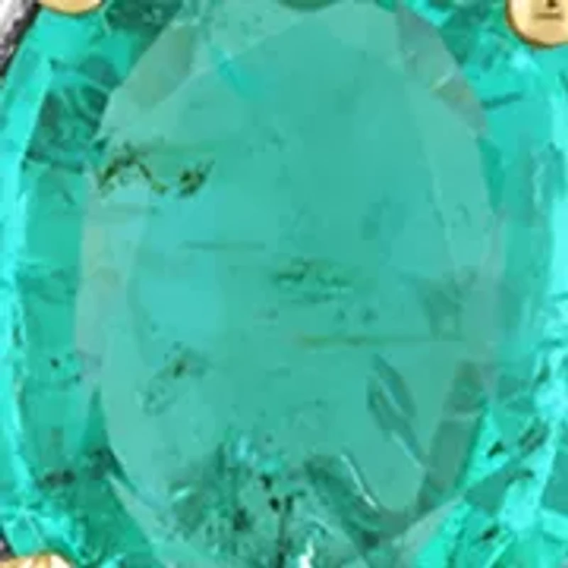 Sterling Silver Diamond and Natural Emerald Pendant