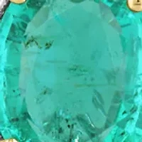 Sterling Silver Diamond and Natural Emerald Pendant
