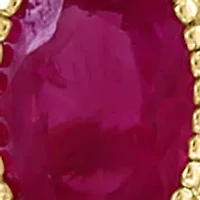 14K Yellow Gold Diamond, Natural Ruby Pendant Necklace 