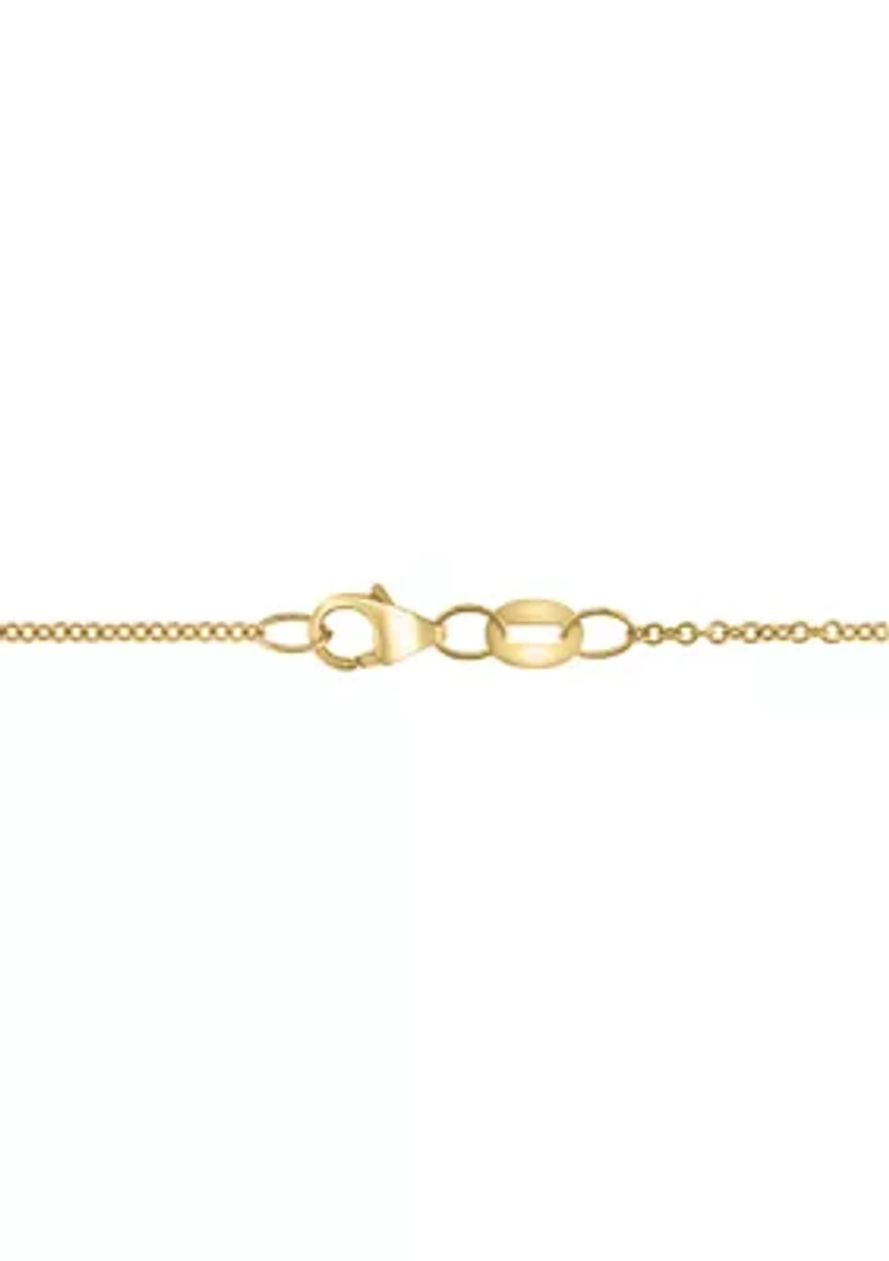 14K Yellow Gold Diamond, Natural Ruby Pendant Necklace