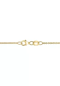 14K Yellow Gold Diamond, Natural Ruby Pendant Necklace 