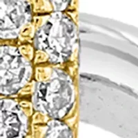 Silver 14K Yellow Gold Plated Diamond Pendant 