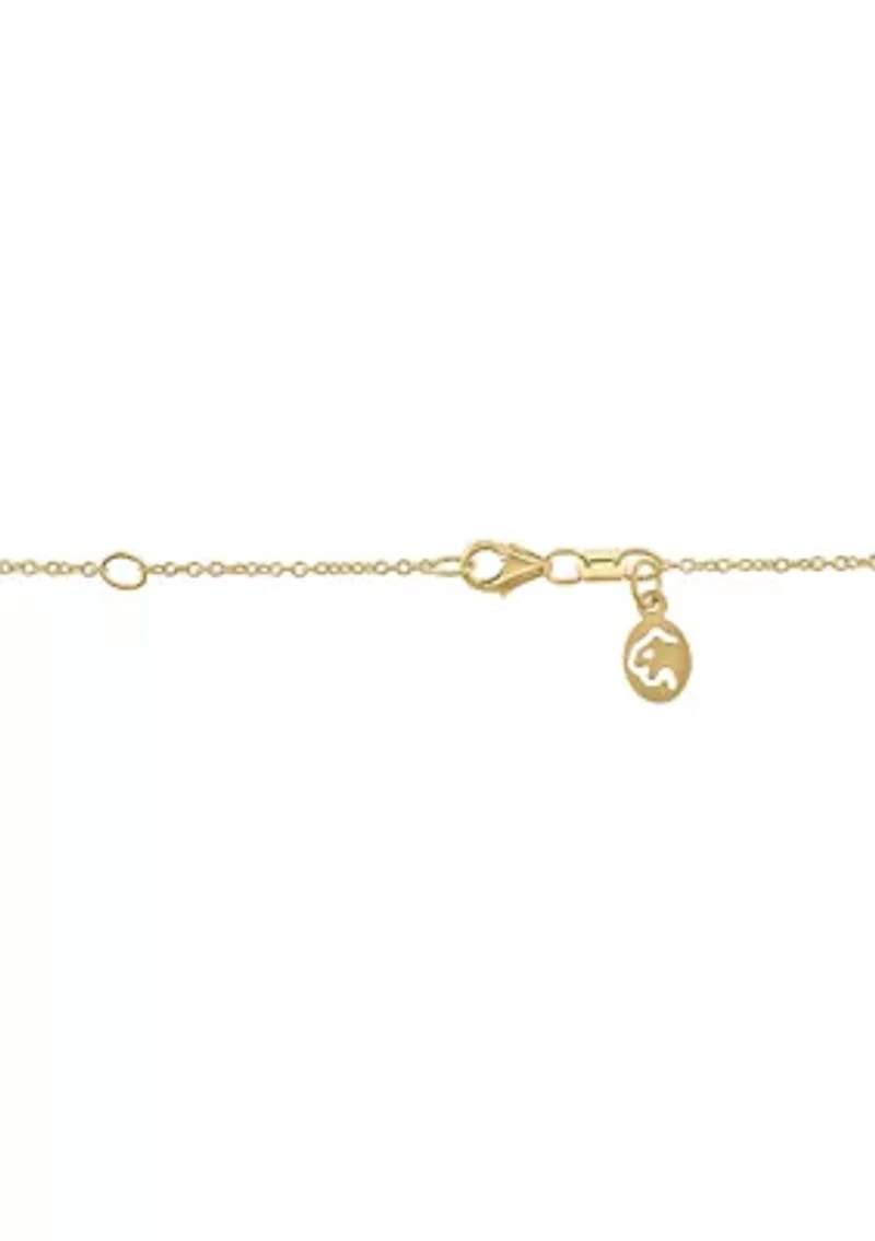 Natural Diamond and Sapphire Pendant Necklace in 14K Gold Over Silver