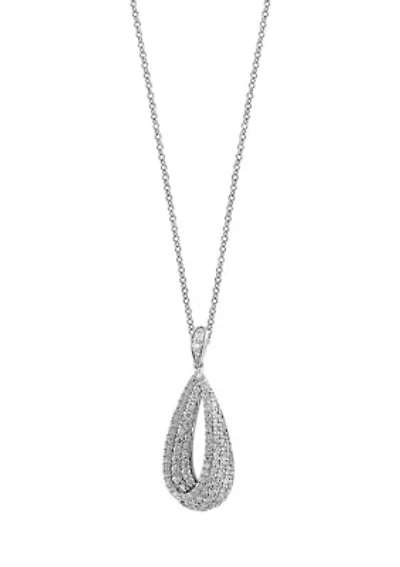 14K White Gold Diamond Pendant