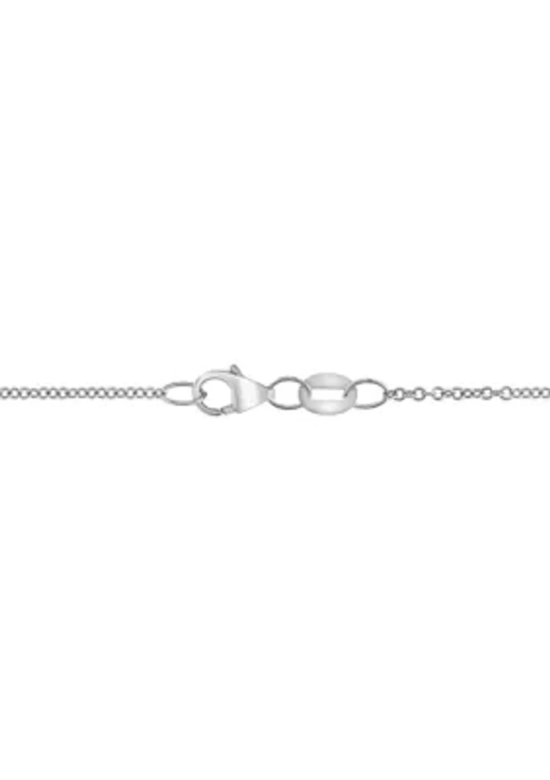 14K White Gold Diamond Pendant 
