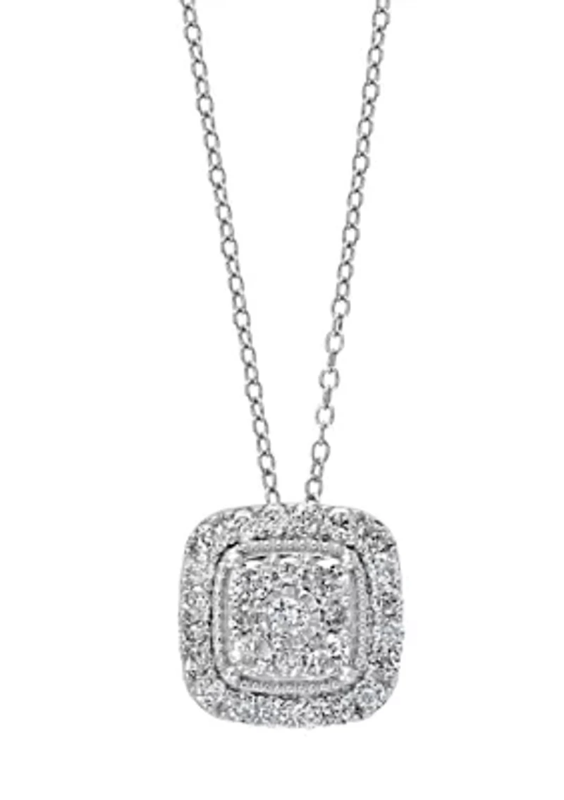 1/2 ct. t.w. Diamond Pendant Necklace in Sterling Silver 