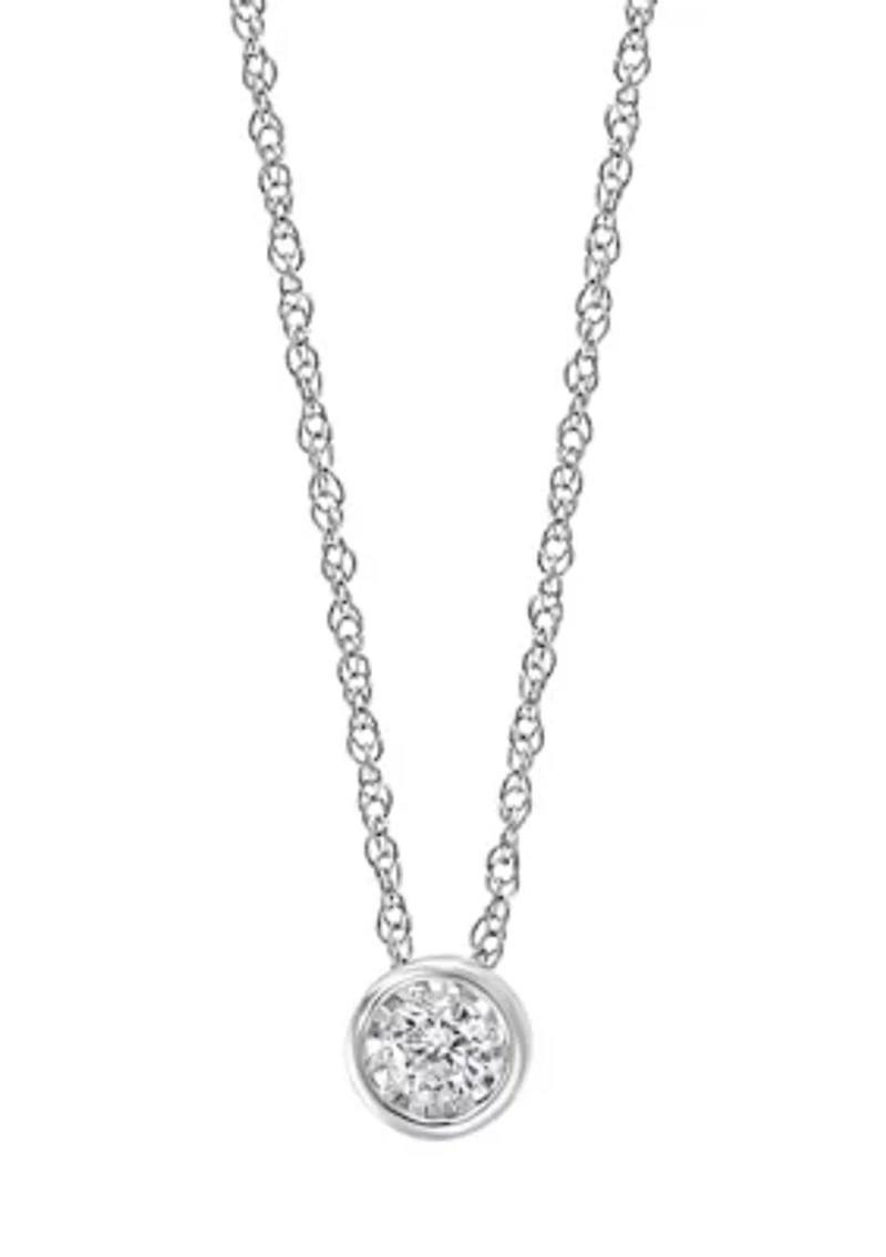 1/5 ct. t.w. Diamond Solitaire-Cut Pendant Necklace in Sterling Silver