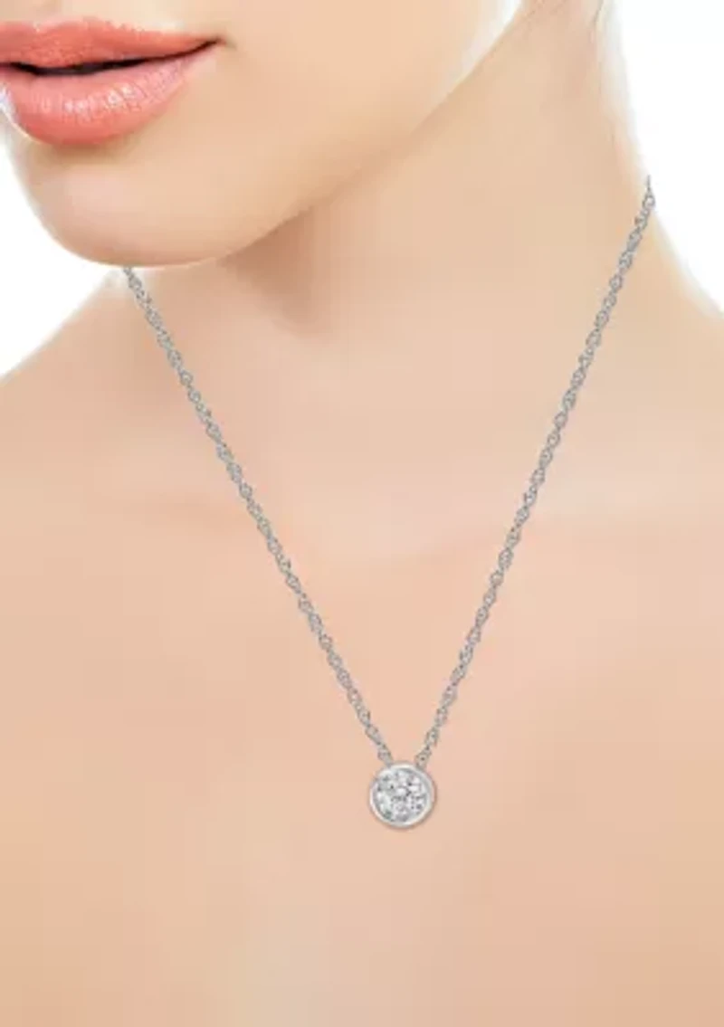 1/5 ct. t.w. Diamond Solitaire-Cut Pendant Necklace in Sterling Silver