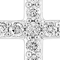 1/4 ct. t.w. Diamond Cross Necklace in Sterling Silver