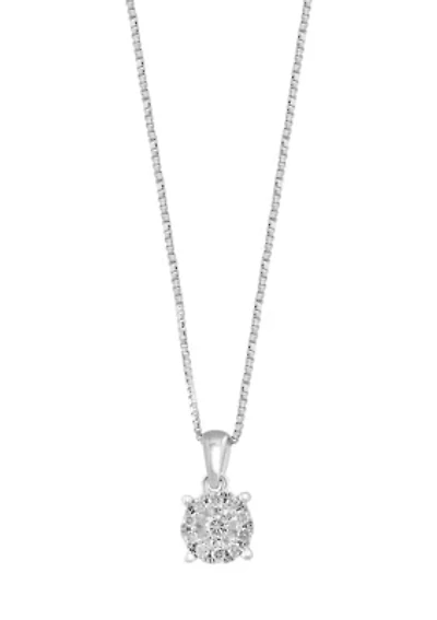 Sterling Silver Diamond Pendant 