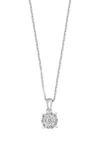 Sterling Silver Diamond Pendant 