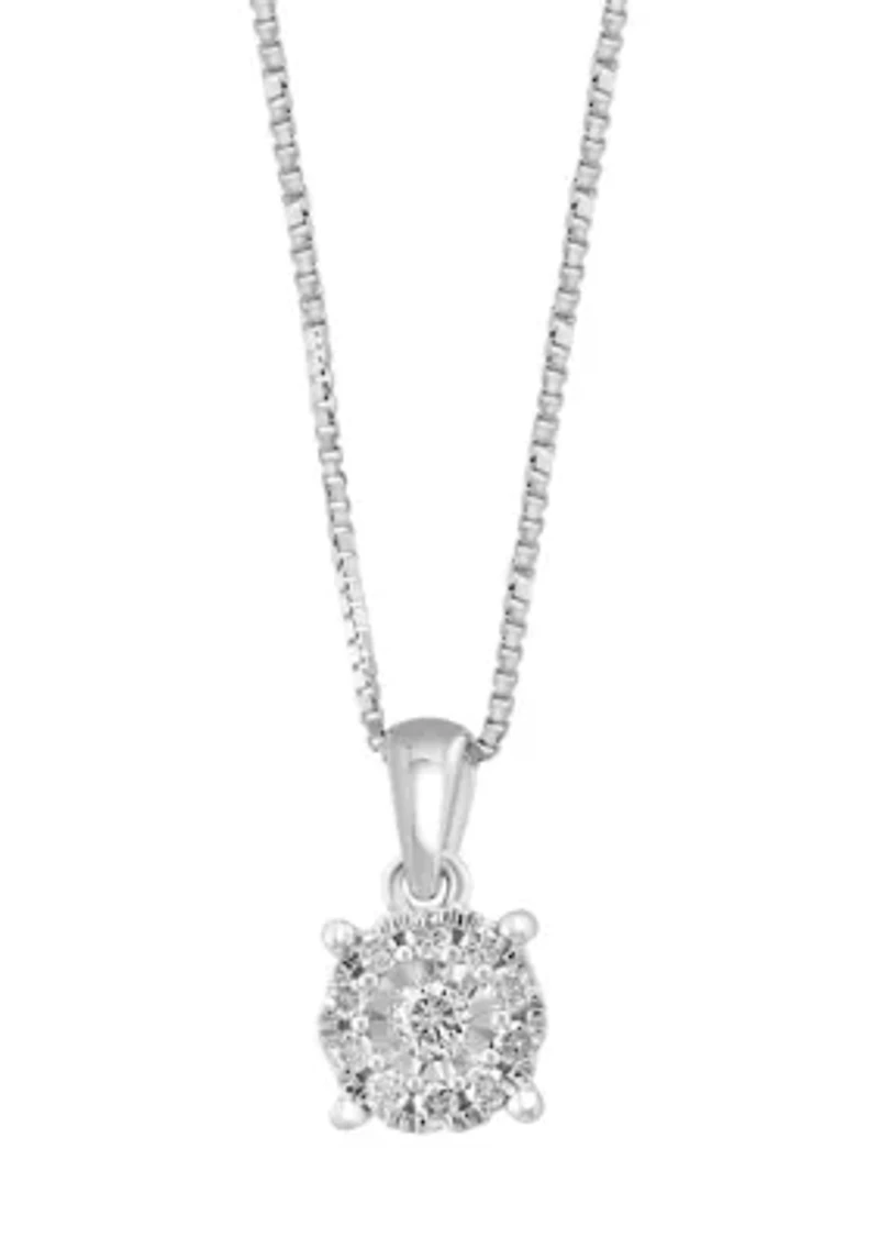 Sterling Silver Diamond Pendant 