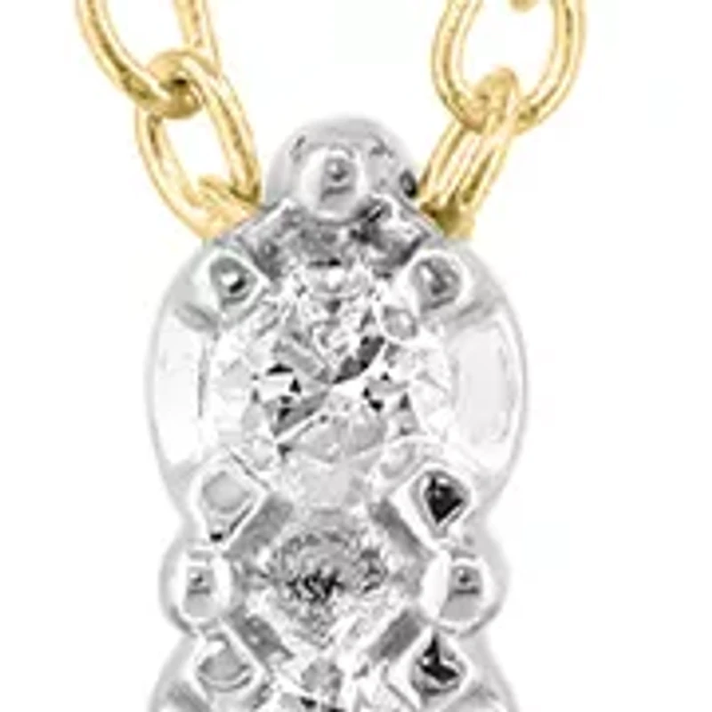 Sterling Gold Over Sterling Diamond Cross Pendant 