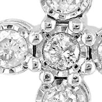 Sterling Silver Diamond Cross Pendant 