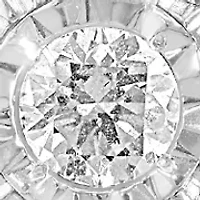 Sterling Silver Diamond Pendant Necklace 