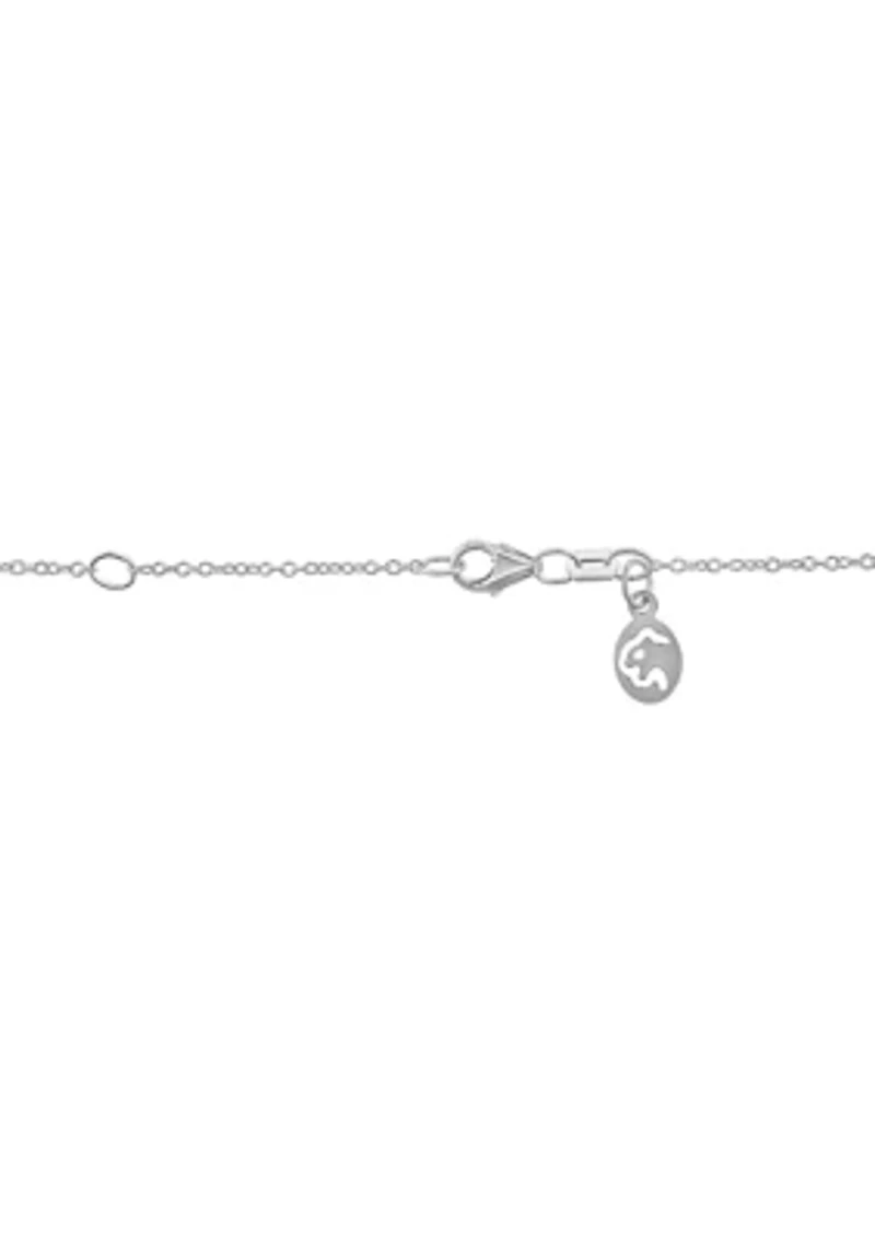 Sterling Silver Diamond Pendant Necklace 