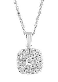Sterling Silver Diamond Pendant 