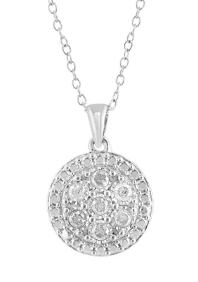 Sterling Silver Diamond Pendant 