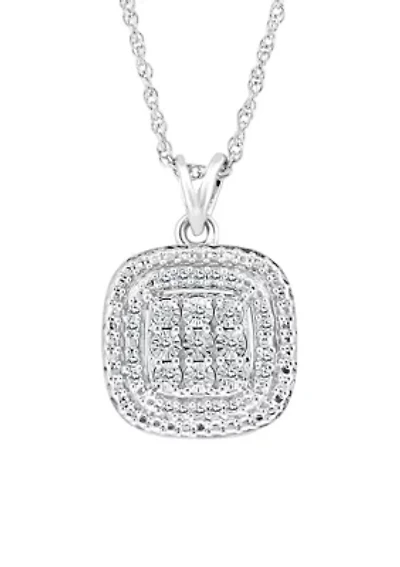 1/10 ct. t.w. Miracle Set Diamond Pendant Necklace in Sterling Silver