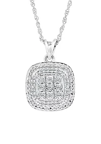 1/10 ct. t.w. Miracle Set Diamond Pendant Necklace in Sterling Silver