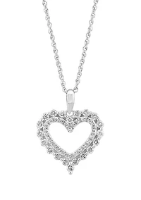 Sterling Silver 1/2 ct. t.w. Diamond Heart Necklace