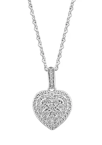 1/10 ct. t.w. Heart Pendant Necklace in Sterling Silver
