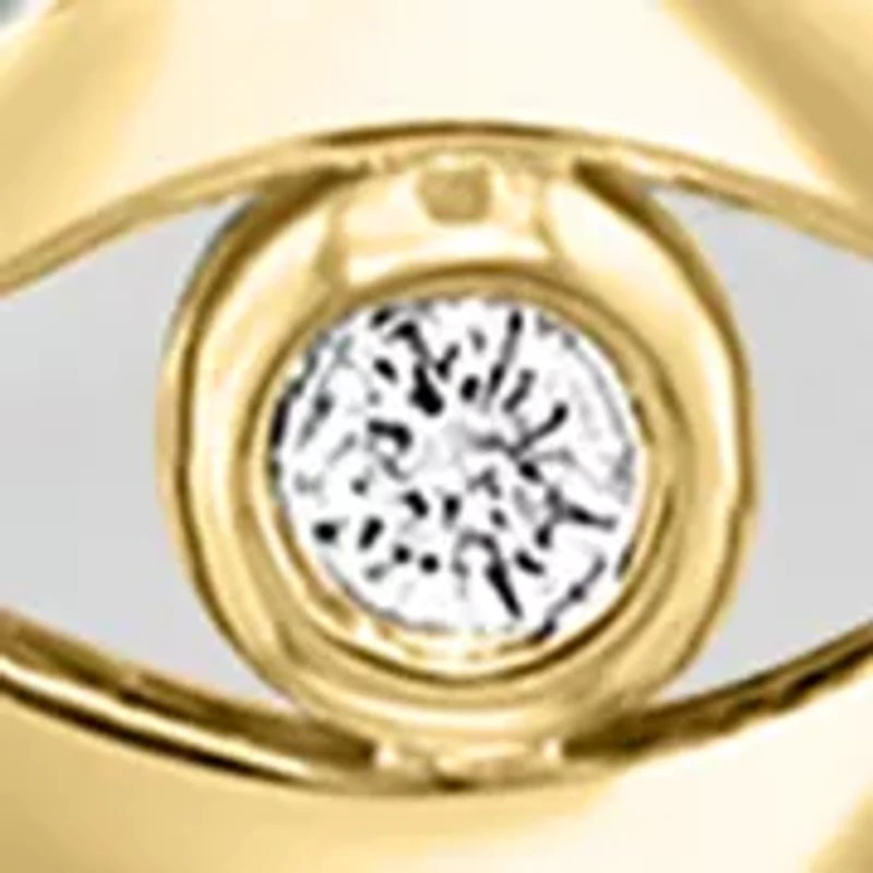 Gold Over Silver Diamond Earring 